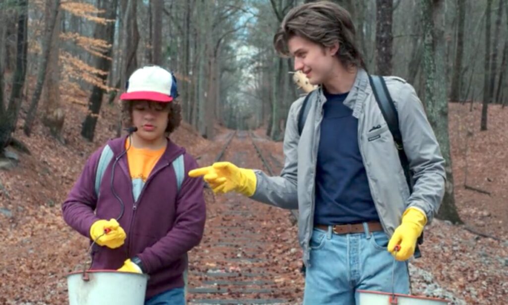 Steve and Dustin’s “hair tutorial” bonding session